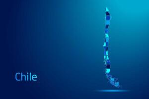 concepts of Chile Network Digital Technology Graphic illustration. Blue Color. Internet Futuristic Concept Map. vector