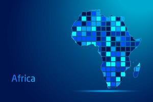 concepts of Africa Network Digital Technology Graphic illustration. Blue Color. Internet Futuristic Concept Map. vector