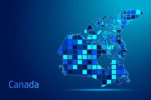 concepts of Canada Network Digital Technology Graphic illustration. Blue Color. Internet Futuristic Concept Map. vector