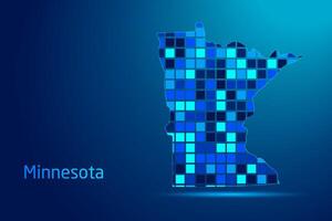 concepts of Minnesota Network Digital Technology Graphic illustration. Blue Color. Internet Futuristic Concept Map. vector
