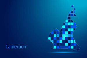 concepts of Cameroon Network Digital Technology Graphic illustration. Blue Color. Internet Futuristic Concept Map. vector