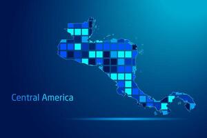 concepts of Central America Network Digital Technology Graphic illustration. Blue Color. Internet Futuristic Concept Map. vector