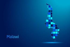 concepts of Malawi Network Digital Technology Graphic illustration. Blue Color. Internet Futuristic Concept Map. vector
