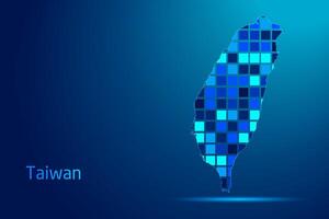 concepts of Taiwan Network Digital Technology Graphic illustration. Blue Color. Internet Futuristic Concept Map. vector