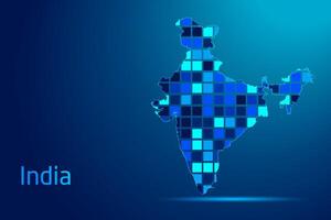 concepts of India Network Digital Technology Graphic illustration. Blue Color. Internet Futuristic Concept Map. vector