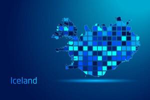 concepts of Iceland Network Digital Technology Graphic illustration. Blue Color. Internet Futuristic Concept Map. vector
