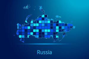 concepts of Russia Network Digital Technology Graphic illustration. Blue Color. Internet Futuristic Concept Map. vector