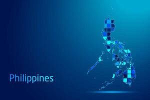 concepts of Philippines Network Digital Technology Graphic illustration. Blue Color. Internet Futuristic Concept Map. vector