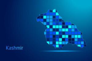 concepts of Kashmir Network Digital Technology Graphic illustration. Blue Color. Internet Futuristic Concept Map. vector