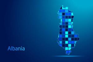 concepts of Albania Network Digital Technology Graphic illustration. Blue Color. Internet Futuristic Concept Map. vector