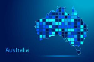 concepts of Australia Network Digital Technology Graphic illustration. Blue Color. Internet Futuristic Concept Map. vector