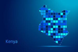 concepts of Kenya Network Digital Technology Graphic illustration. Blue Color. Internet Futuristic Concept Map. vector