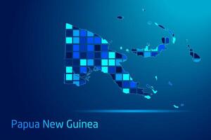 concepts of Papua New Guinea Network Digital Technology Graphic illustration. Blue Color. Internet Futuristic Concept Map. vector
