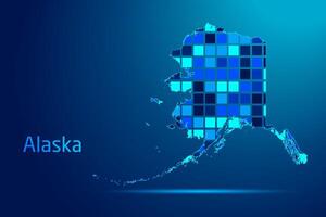 concepts of Alaska Network Digital Technology Graphic illustration. Blue Color. Internet Futuristic Concept Map. vector