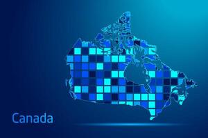 concepts of Canada Network Digital Technology Graphic illustration. Blue Color. Internet Futuristic Concept Map. vector