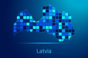 concepts of Latvia Network Digital Technology Graphic illustration. Blue Color. Internet Futuristic Concept Map. vector