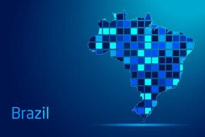 concepts of Brazil Network Digital Technology Graphic illustration. Blue Color. Internet Futuristic Concept Map. vector