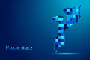 concepts of Mozambique Network Digital Technology Graphic illustration. Blue Color. Internet Futuristic Concept Map. vector