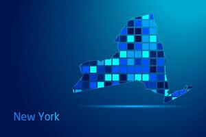 concepts of New York Network Digital Technology Graphic illustration. Blue Color. Internet Futuristic Concept Map. vector