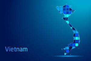 concepts of Vietnam Network Digital Technology Graphic illustration. Blue Color. Internet Futuristic Concept Map. vector