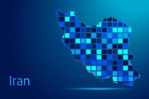 concepts of Iran Network Digital Technology Graphic illustration. Blue Color. Internet Futuristic Concept Map. vector