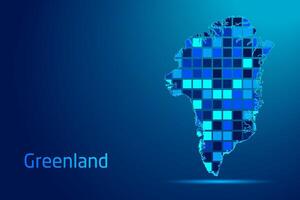 concepts of Greenland Network Digital Technology Graphic illustration. Blue Color. Internet Futuristic Concept Map. vector