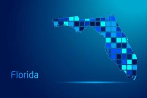 concepts of Florida Network Digital Technology Graphic illustration. Blue Color. Internet Futuristic Concept Map. vector