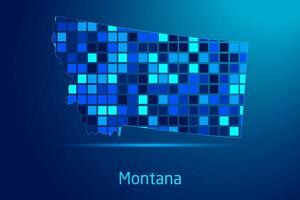 concepts of Montana Network Digital Technology Graphic illustration. Blue Color. Internet Futuristic Concept Map. vector