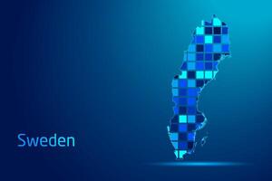 concepts of Sweden Network Digital Technology Graphic illustration. Blue Color. Internet Futuristic Concept Map. vector