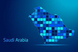 concepts of Saudi Arabia Network Digital Technology Graphic illustration. Blue Color. Internet Futuristic Concept Map. vector