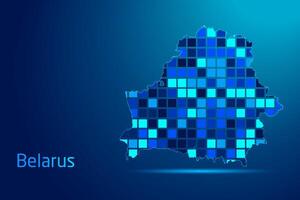 concepts of Belarus Network Digital Technology Graphic illustration. Blue Color. Internet Futuristic Concept Map. vector