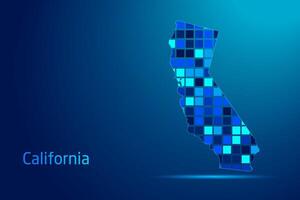 concepts of California Network Digital Technology Graphic illustration. Blue Color. Internet Futuristic Concept Map. vector