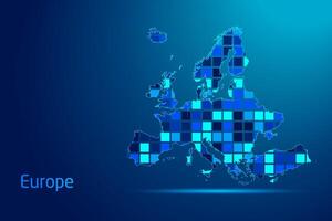 concepts of Europe Network Digital Technology Graphic illustration. Blue Color. Internet Futuristic Concept Map. vector