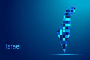 concepts of Israel Network Digital Technology Graphic illustration. Blue Color. Internet Futuristic Concept Map. vector