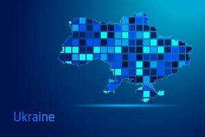 concepts of Ukraine Network Digital Technology Graphic illustration. Blue Color. Internet Futuristic Concept Map. vector