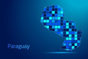 concepts of Paraguay Network Digital Technology Graphic illustration. Blue Color. Internet Futuristic Concept Map. vector