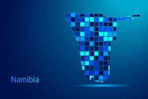 concepts of Namibia Network Digital Technology Graphic illustration. Blue Color. Internet Futuristic Concept Map. vector