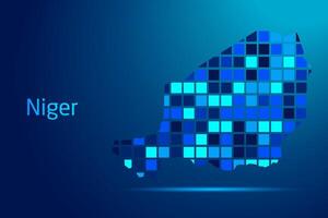 concepts of Niger Network Digital Technology Graphic illustration. Blue Color. Internet Futuristic Concept Map. vector