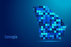 concepts of Georgia Network Digital Technology Graphic illustration. Blue Color. Internet Futuristic Concept Map. vector