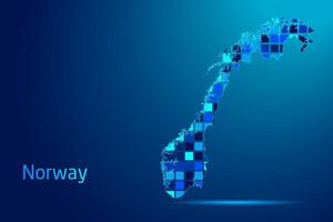 concepts of Norway Network Digital Technology Graphic illustration. Blue Color. Internet Futuristic Concept Map. vector