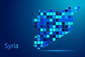 concepts of Syria Network Digital Technology Graphic illustration. Blue Color. Internet Futuristic Concept Map. vector