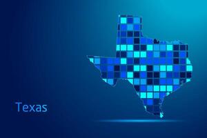 concepts of Texas Network Digital Technology Graphic illustration. Blue Color. Internet Futuristic Concept Map. vector