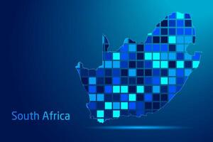 concepts of South Africa Network Digital Technology Graphic illustration. Blue Color. Internet Futuristic Concept Map. vector