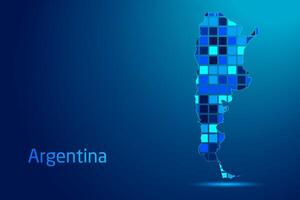concepts of Argentina Network Digital Technology Graphic illustration. Blue Color. Internet Futuristic Concept Map. vector