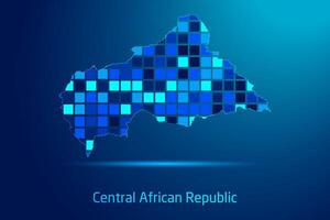 concepts of Central African Republic Network Digital Technology Graphic illustration. Blue Color. Internet Futuristic Concept Map. vector