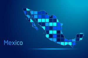 concepts of Mexico Network Digital Technology Graphic illustration. Blue Color. Internet Futuristic Concept Map. vector