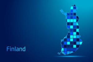 concepts of Finland Network Digital Technology Graphic illustration. Blue Color. Internet Futuristic Concept Map. vector