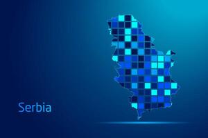 concepts of Serbia Network Digital Technology Graphic illustration. Blue Color. Internet Futuristic Concept Map. vector