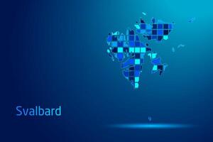 concepts of Svalbard Network Digital Technology Graphic illustration. Blue Color. Internet Futuristic Concept Map. vector