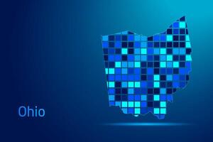 concepts of Ohio Network Digital Technology Graphic illustration. Blue Color. Internet Futuristic Concept Map. vector